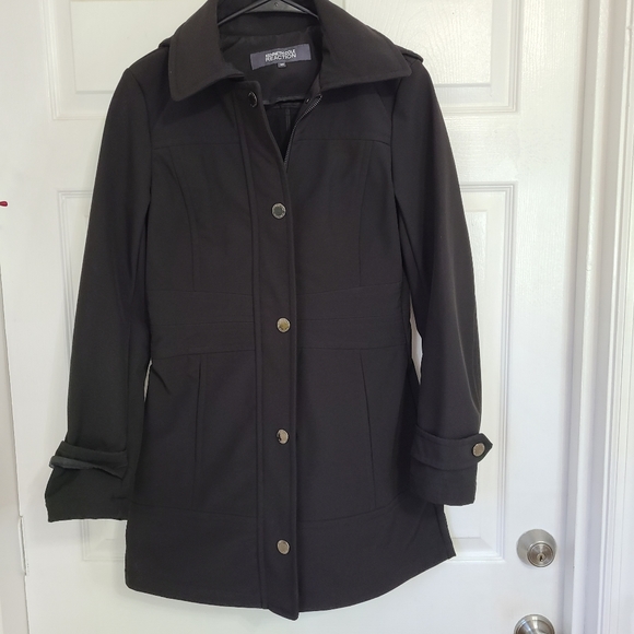 Kenneth Cole Reaction Woman's Hooded Coat, Size: XS Color: Black - Picture 5 of 16